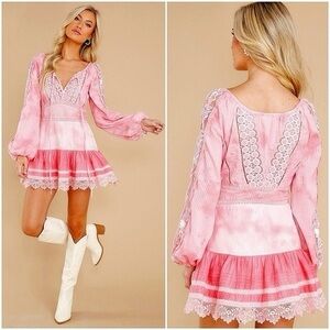 LoveShackFancy Chelie Dress in Pink Zinnia